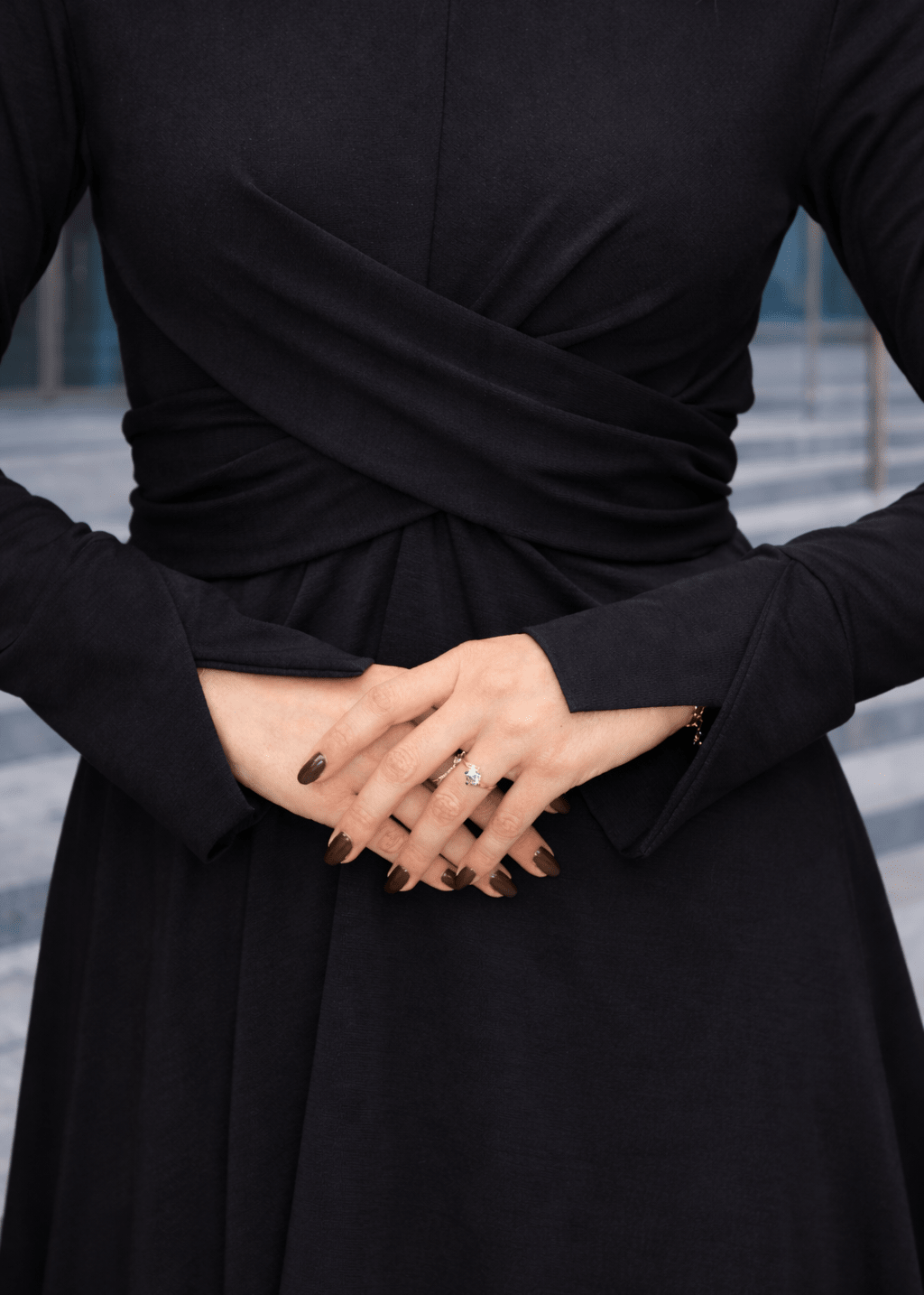 Olga midi haljina sa detaljem u struku i rukavima - ALLURE