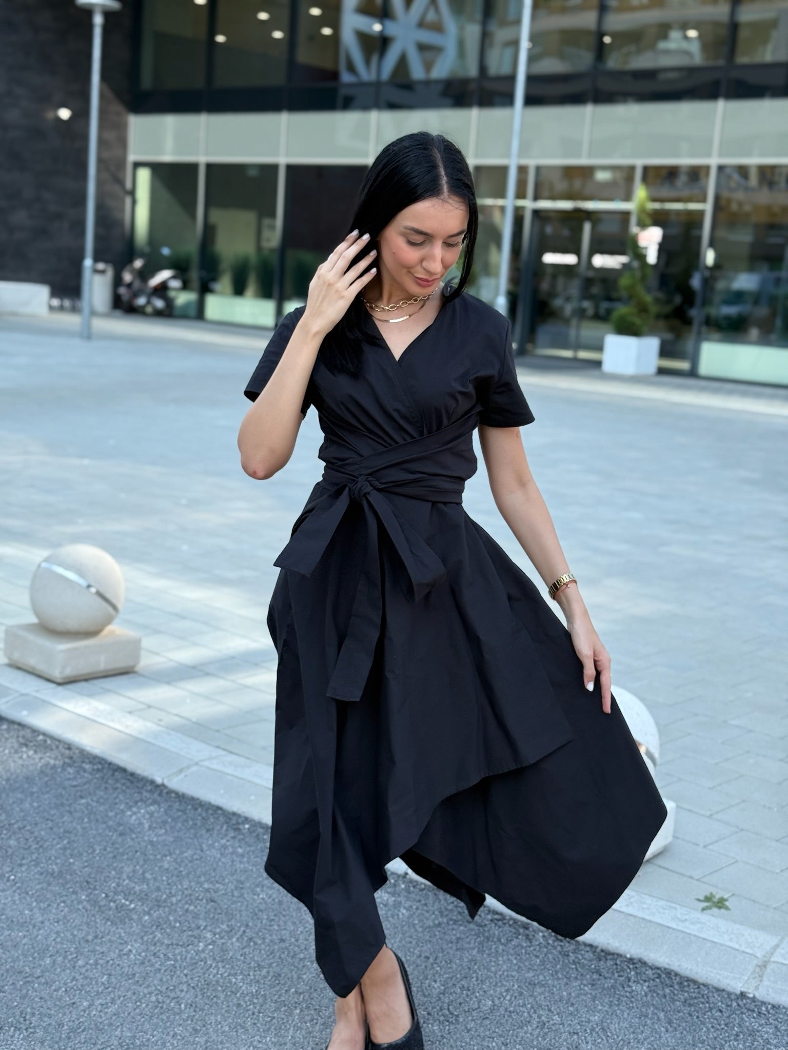 Rio Red Cotton Blend Wrap Dress – Timeless Elegance & Comfort - ALLURE