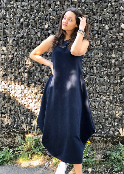 Sleeveless Midi “B” Dress – Multi - Colour Casual - ALLURE