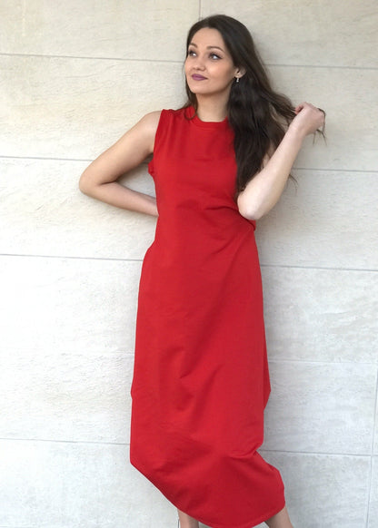 Sleeveless Midi “B” Dress – Multi - Colour Casual - ALLURE