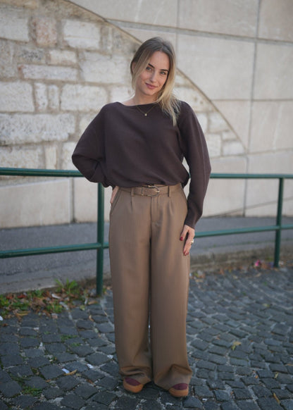 Relaxed fit Cotton & Cashmere Sweater styled
