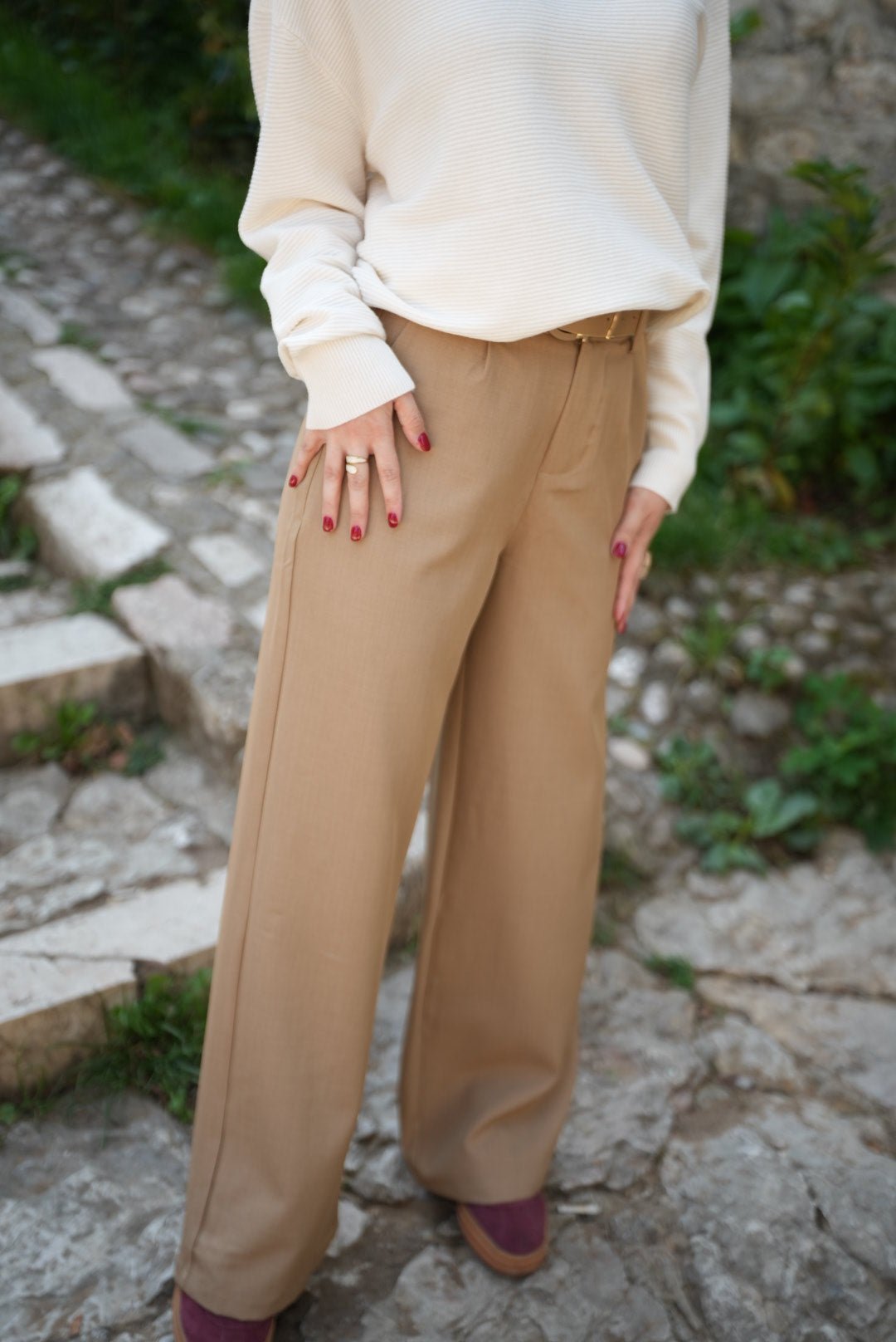 Relaxed fit Cotton & Cashmere Sweater styled