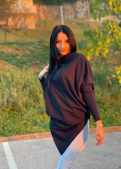 Asymmetric Round Neck Shirt "Spic" - ALLURE