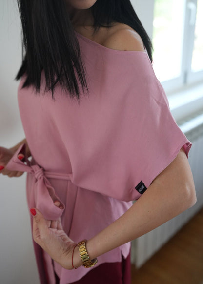 Elara Tie - Waist Blouse in Dusty Rose - ALLURE