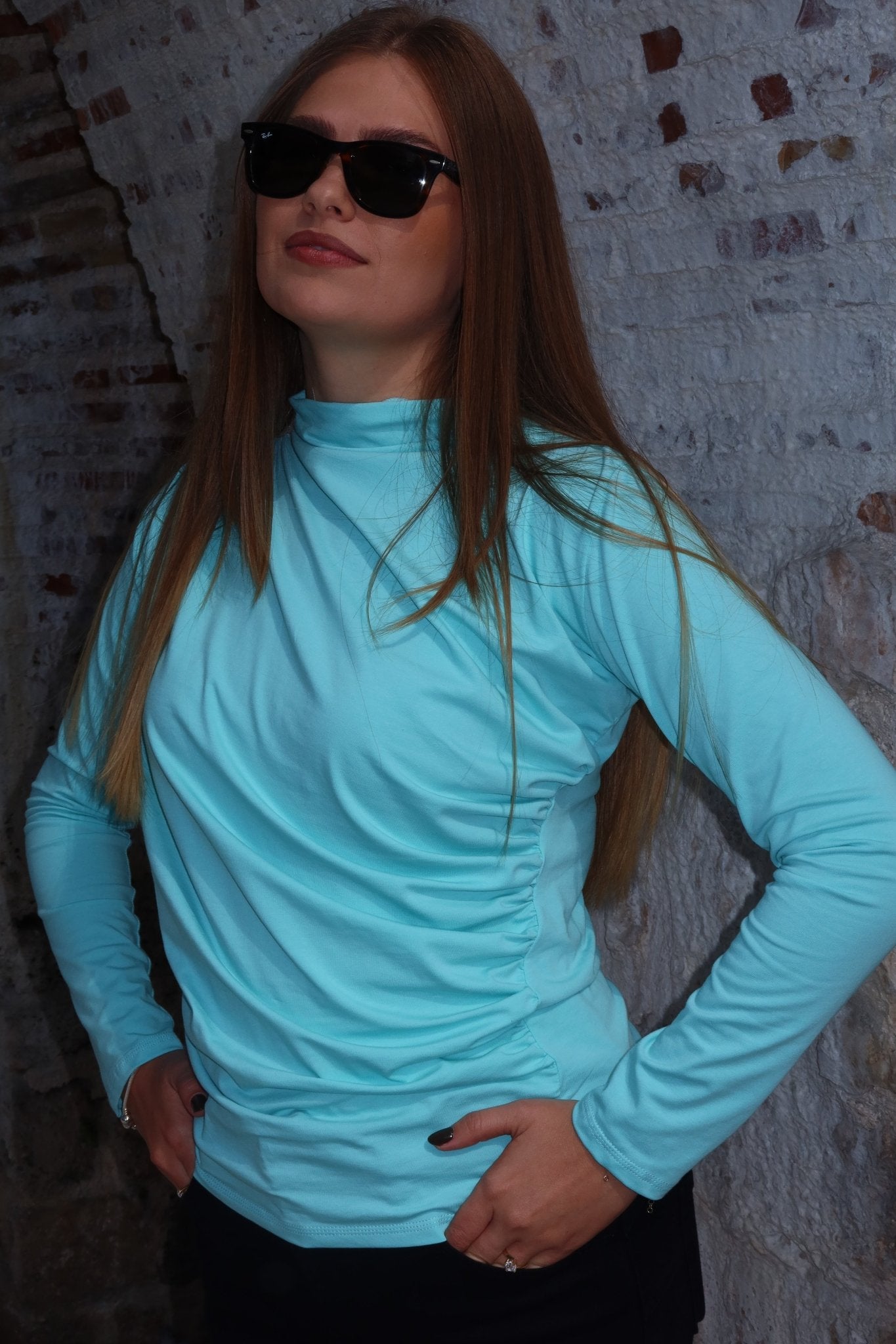 Merisa Long Sleeve Ruched Cotton Top – Available in Multiple Colors - ALLURE