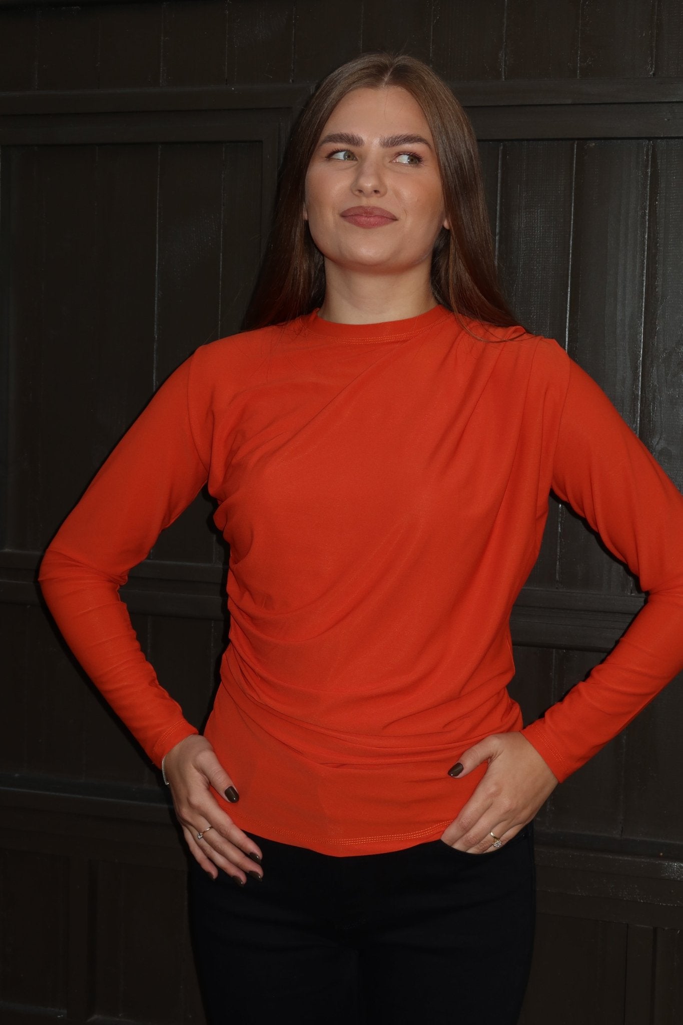 Merisa Long Sleeve Ruched Cotton Top – Available in Multiple Colors - ALLURE