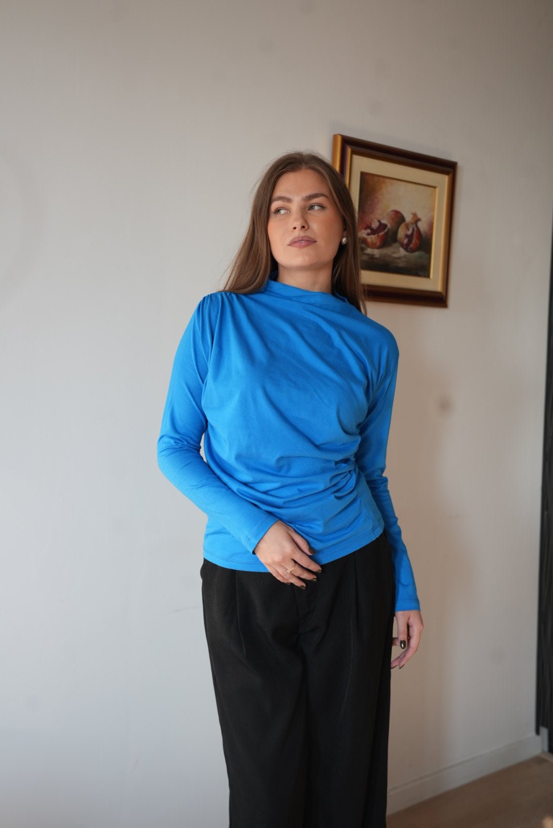 Merisa Long Sleeve Ruched Cotton Top – Available in Multiple Colors - ALLURE