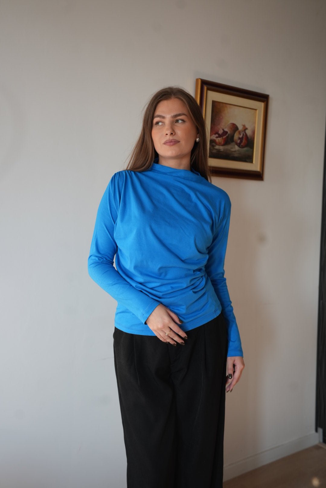 Merisa Long Sleeve Ruched Cotton Top – Available in Multiple Colors - ALLURE