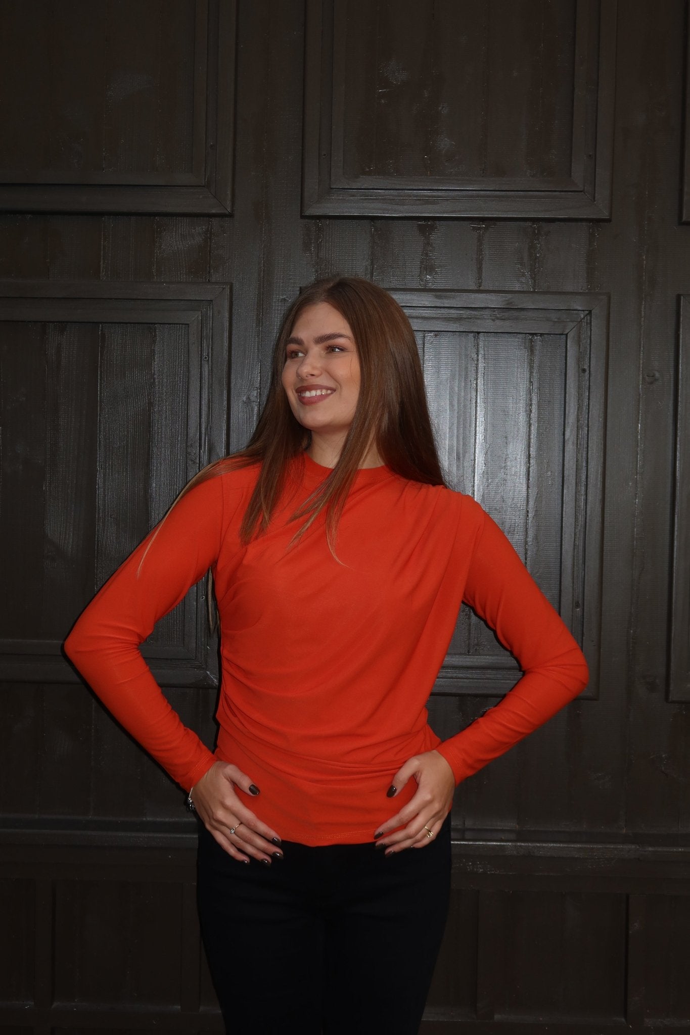 Merisa Long Sleeve Ruched Cotton Top – Available in Multiple Colors - ALLURE
