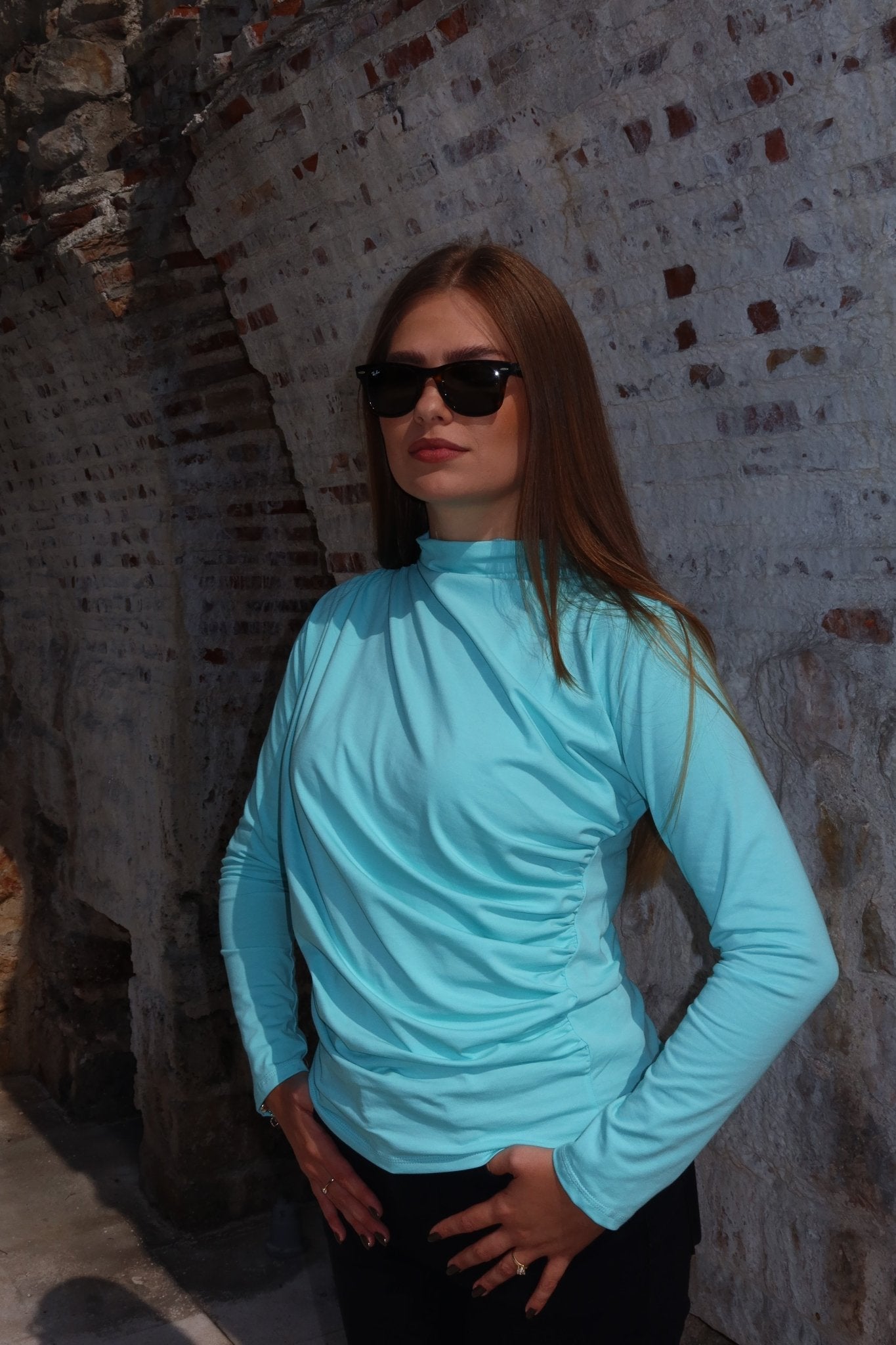 Merisa Long Sleeve Ruched Cotton Top – Available in Multiple Colors - ALLURE
