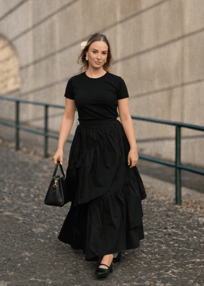 Maxi suknja Alma s volanima i vezanjem - ALLURE