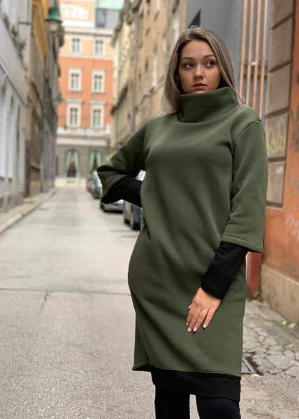 Roll Neck Midi Dress “MONA”
