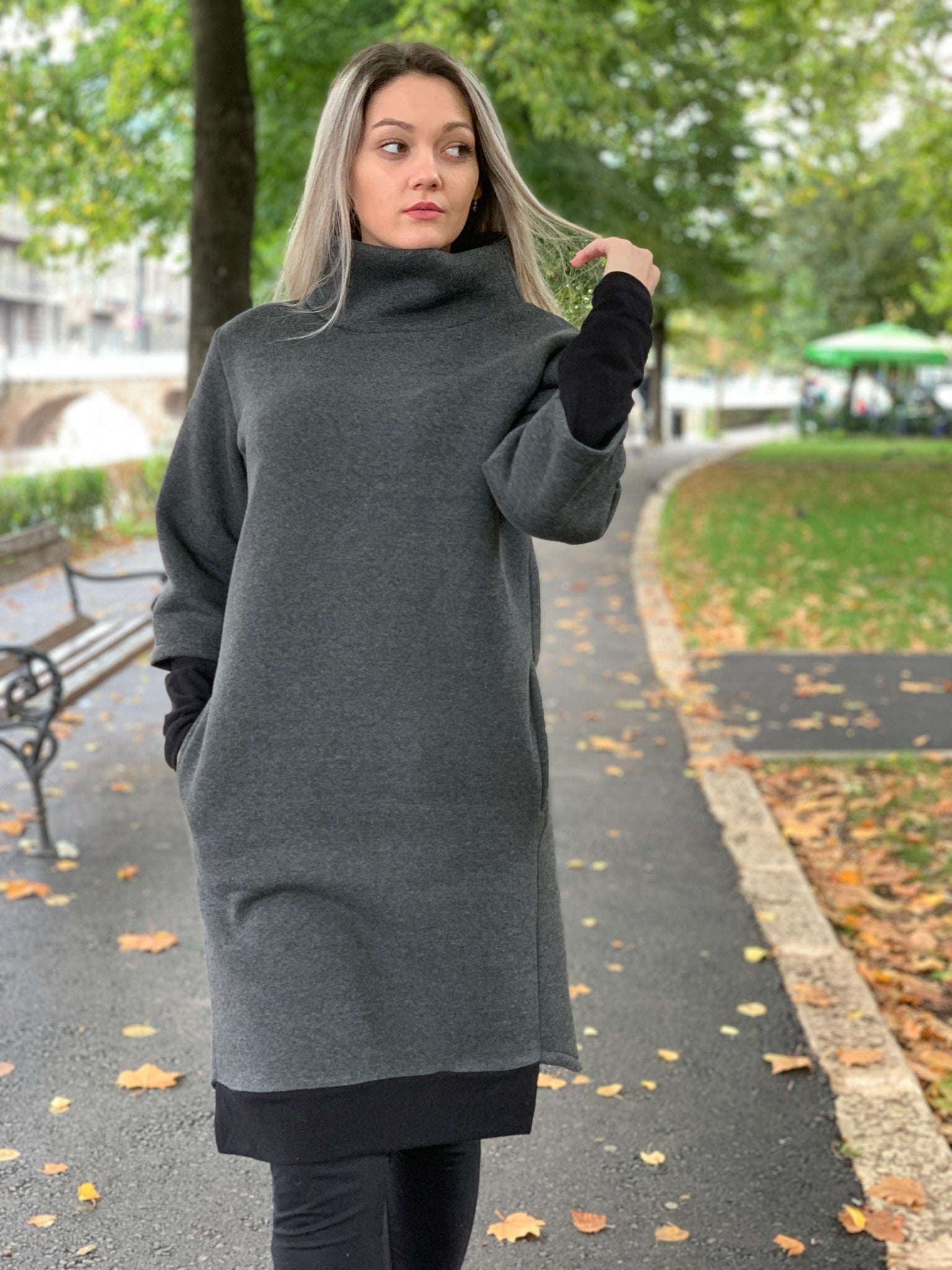 Roll Neck Midi Dress “MONA”