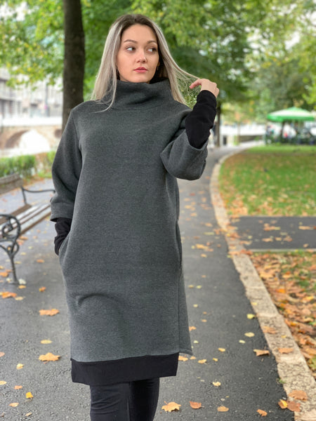 Roll Neck Midi Dress “MONA”