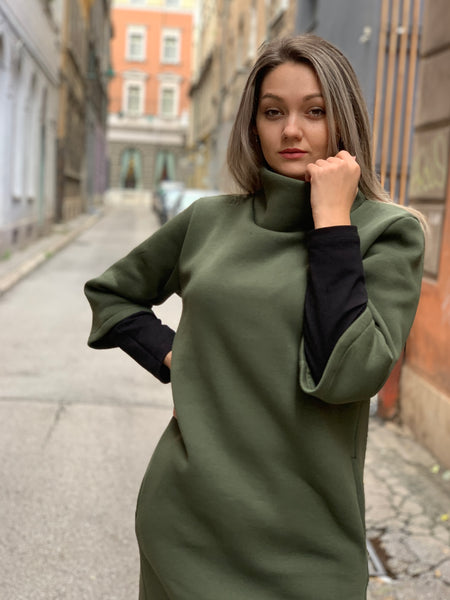 Roll Neck Midi Dress “MONA”
