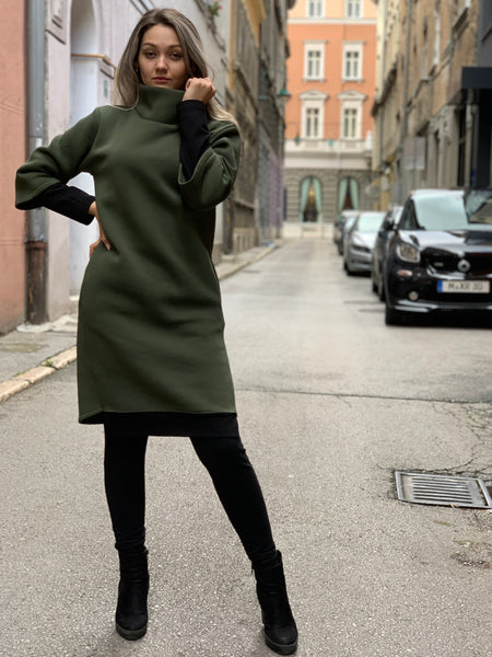 Roll Neck Midi Dress “MONA”