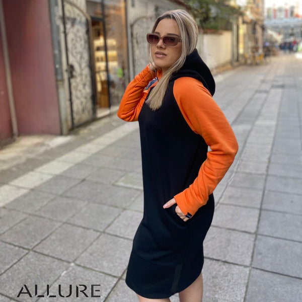 Hooded Dress ”JASNA” with zipper