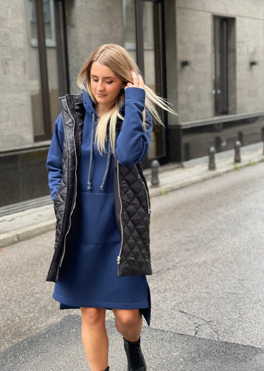 Prsluk s Rajsferšlusom štepani– Crni - ALLURE