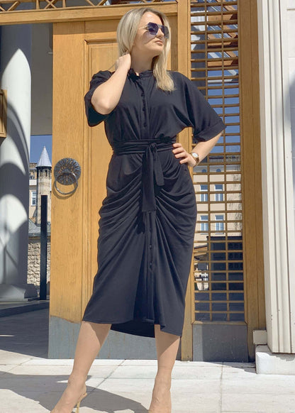 Front - Pleat “Nora” Dress - ALLURE