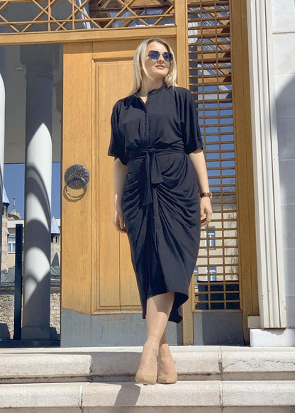 Front - Pleat “Nora” Dress - ALLURE