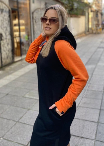 Hooded Dress ”JASNA” with zipper - ALLURE