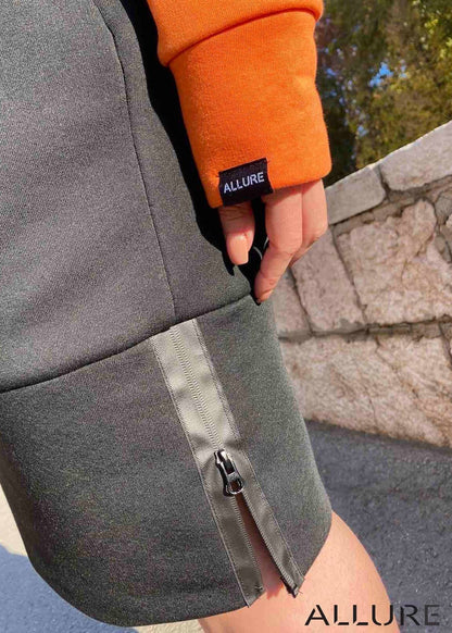 Hooded Dress ”JASNA” with zipper - ALLURE