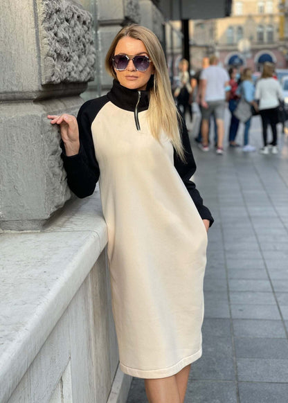 “Mirna” Dress with the zipper - ALLURE