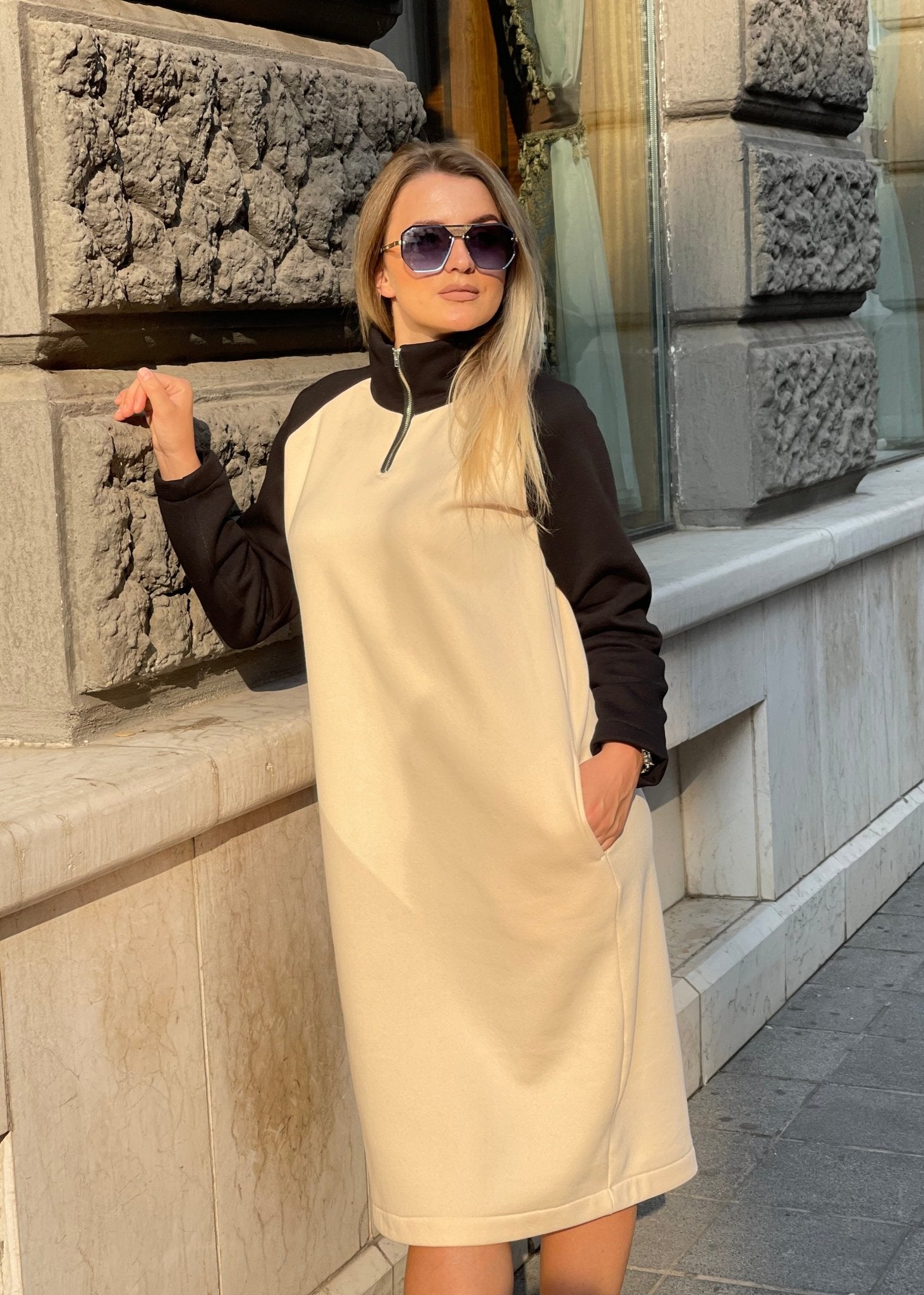 “Mirna” Dress with the zipper - ALLURE