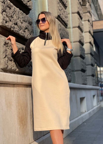 “Mirna” Dress with the zipper - ALLURE