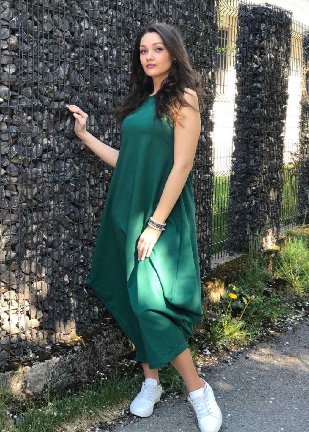 Sleeveless Midi “B” Dress – Multi - Colour Casual - ALLURE
