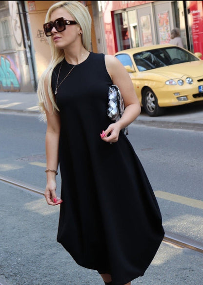 Sleeveless Midi “B” Dress – Multi - Colour Casual - ALLURE