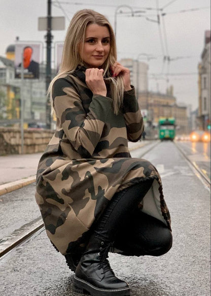 Turtle Neck “Camo” Dress - ALLURE