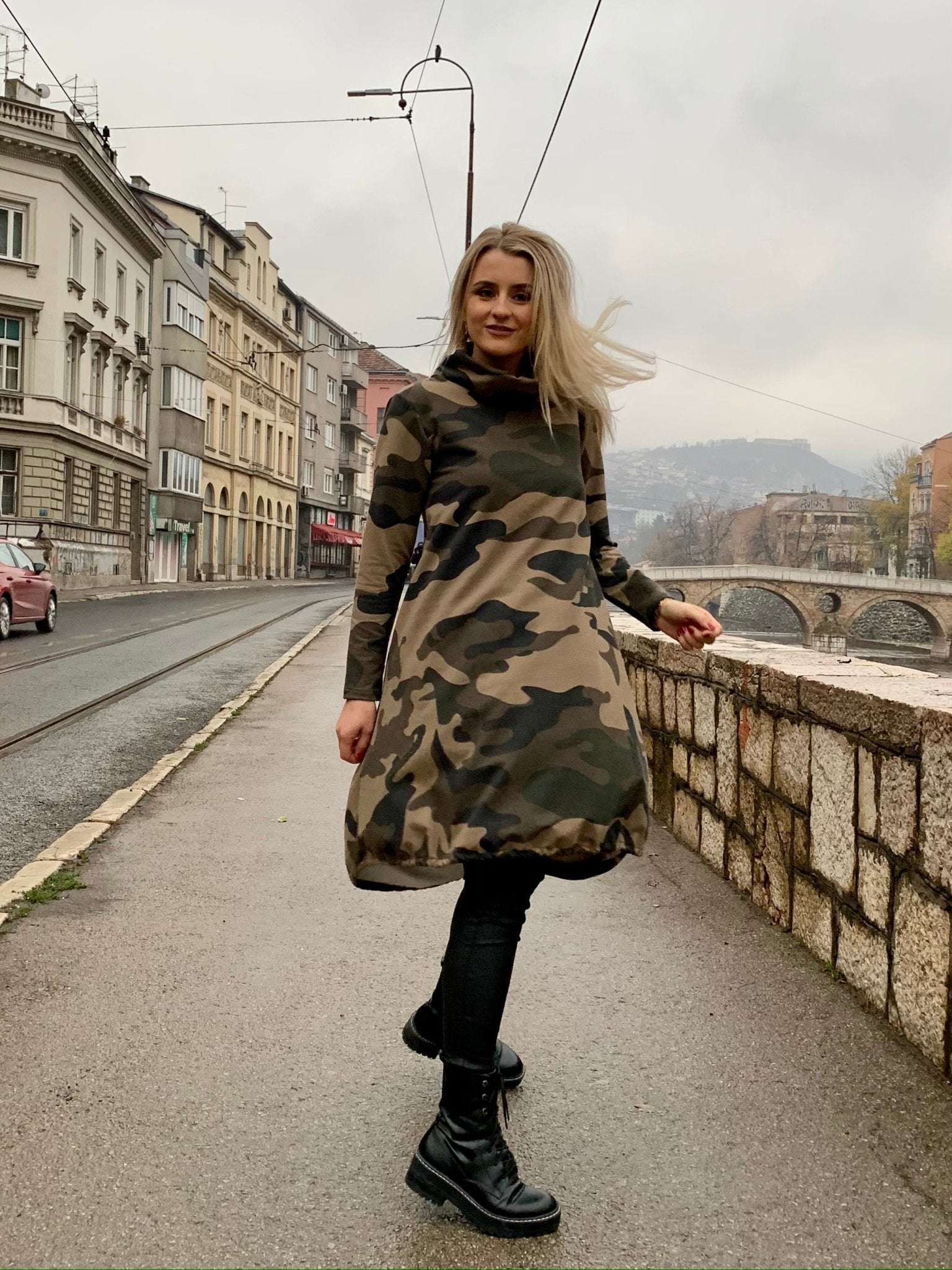 Turtle Neck “Camo” Dress - ALLURE