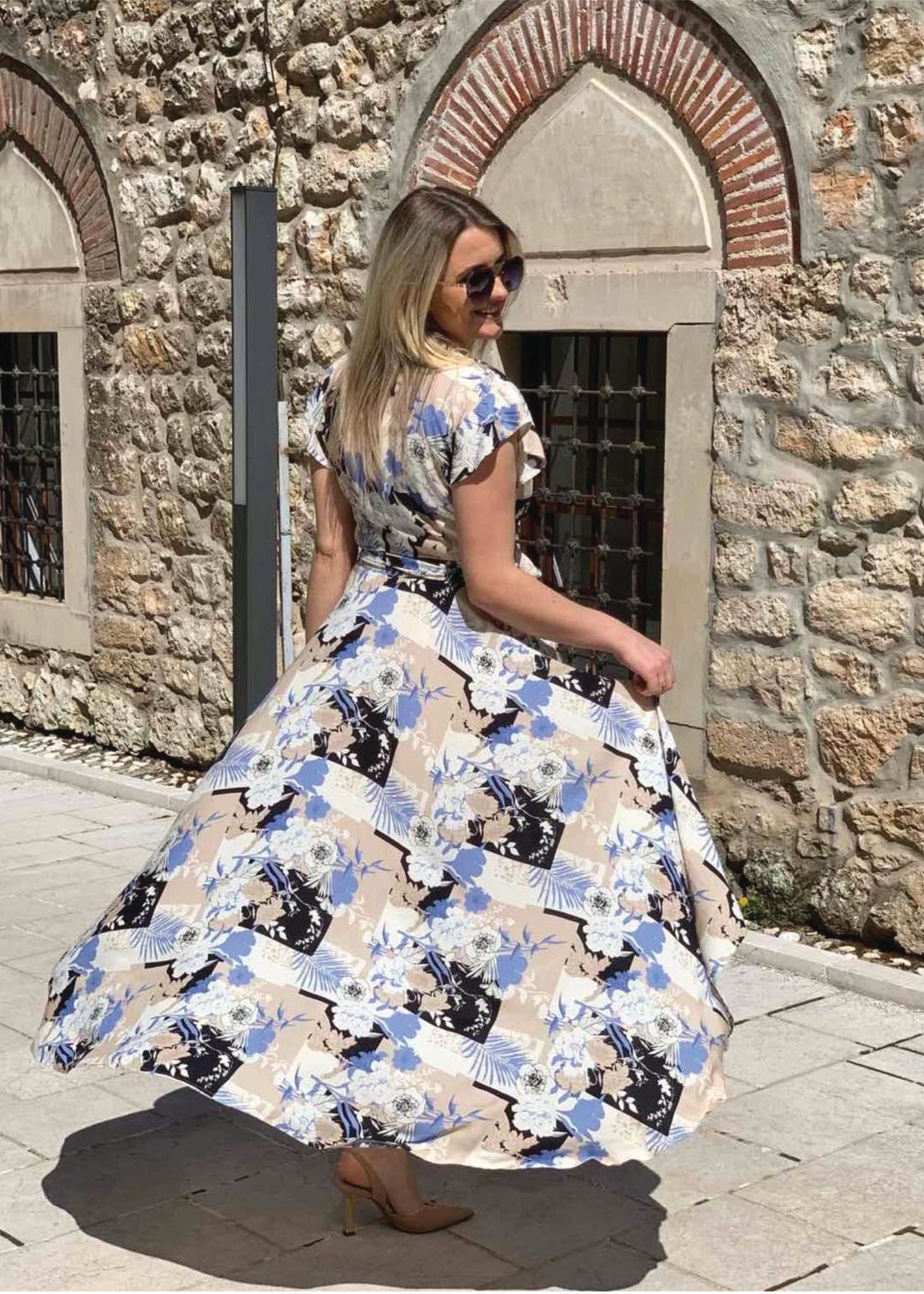 Wrap Midi Dress "Danya" with floral print - ALLURE