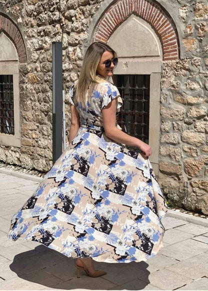 Wrap Midi Dress "Danya" with floral print - ALLURE