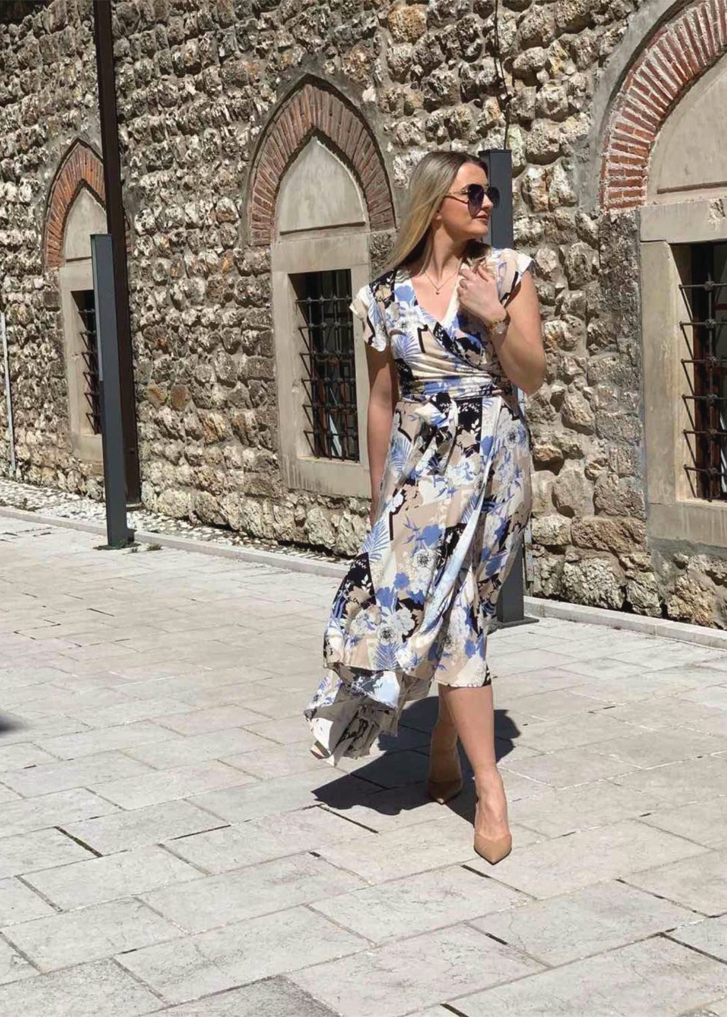 Wrap Midi Dress "Danya" with floral print - ALLURE