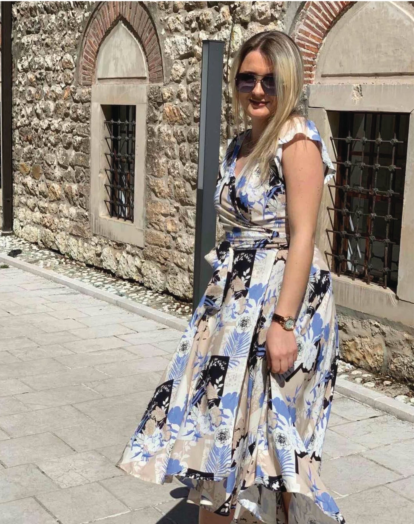 Wrap Midi Dress "Danya" with floral print - ALLURE