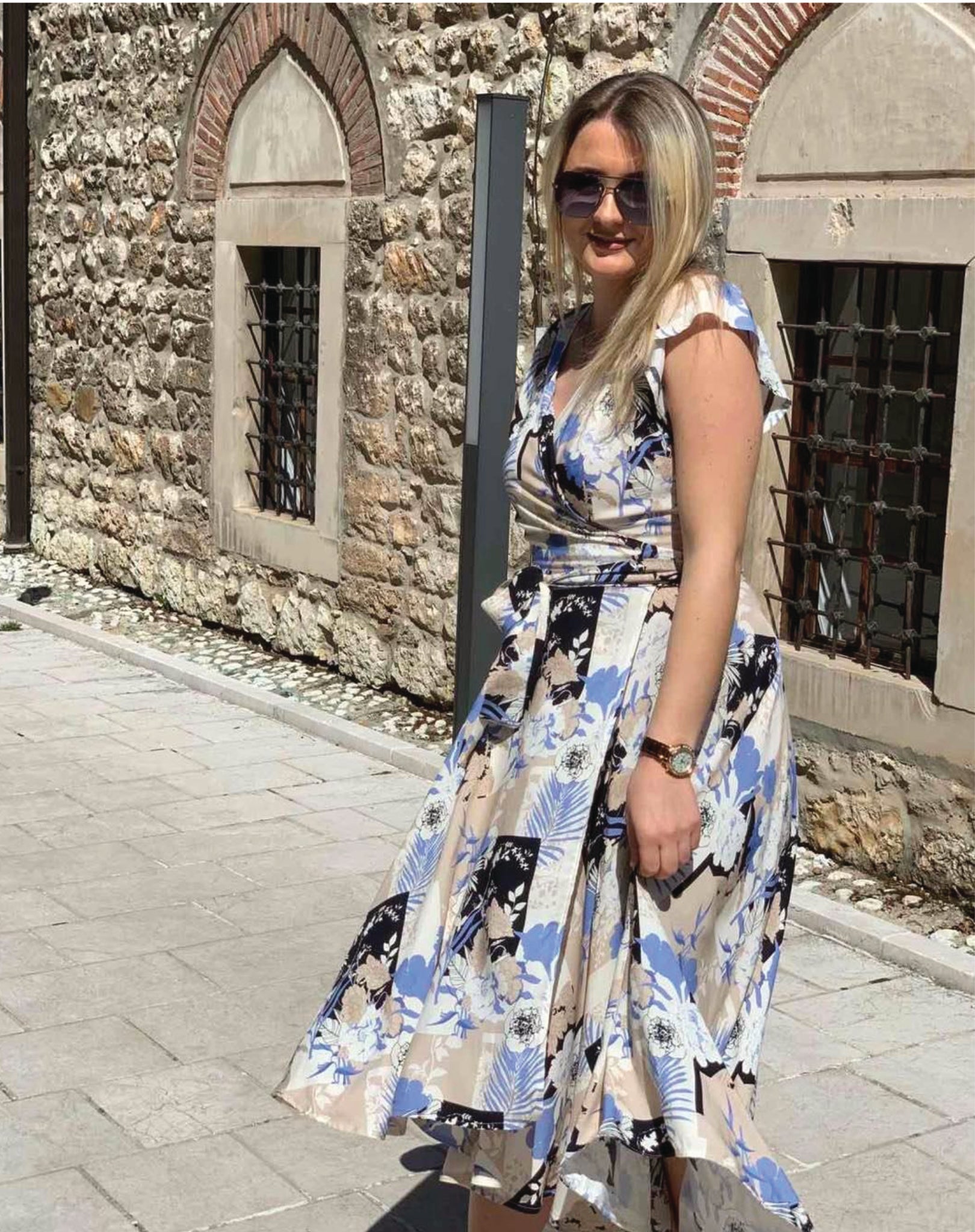 Wrap Midi Dress "Danya" with floral print - ALLURE