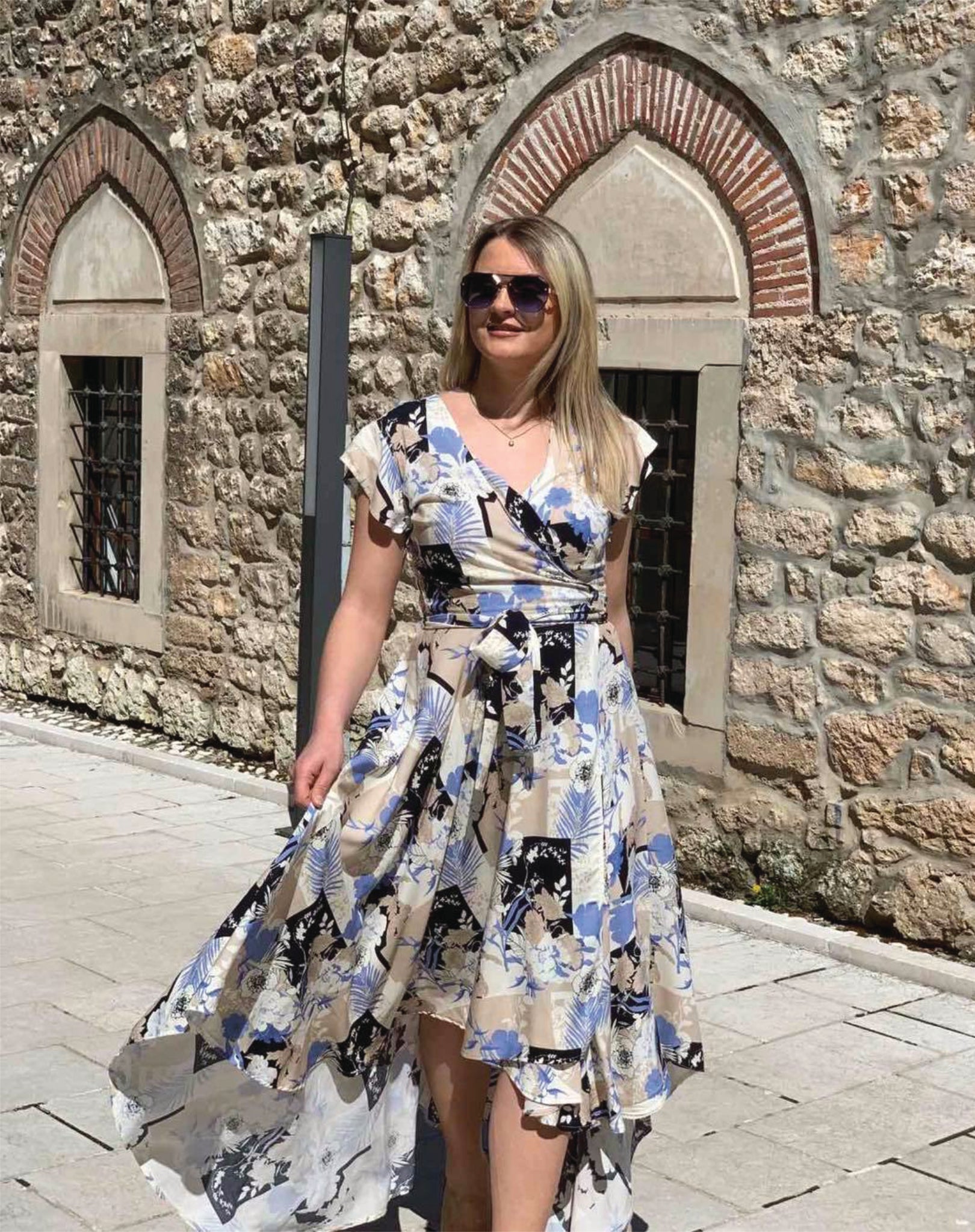 Wrap Midi Dress "Danya" with floral print - ALLURE