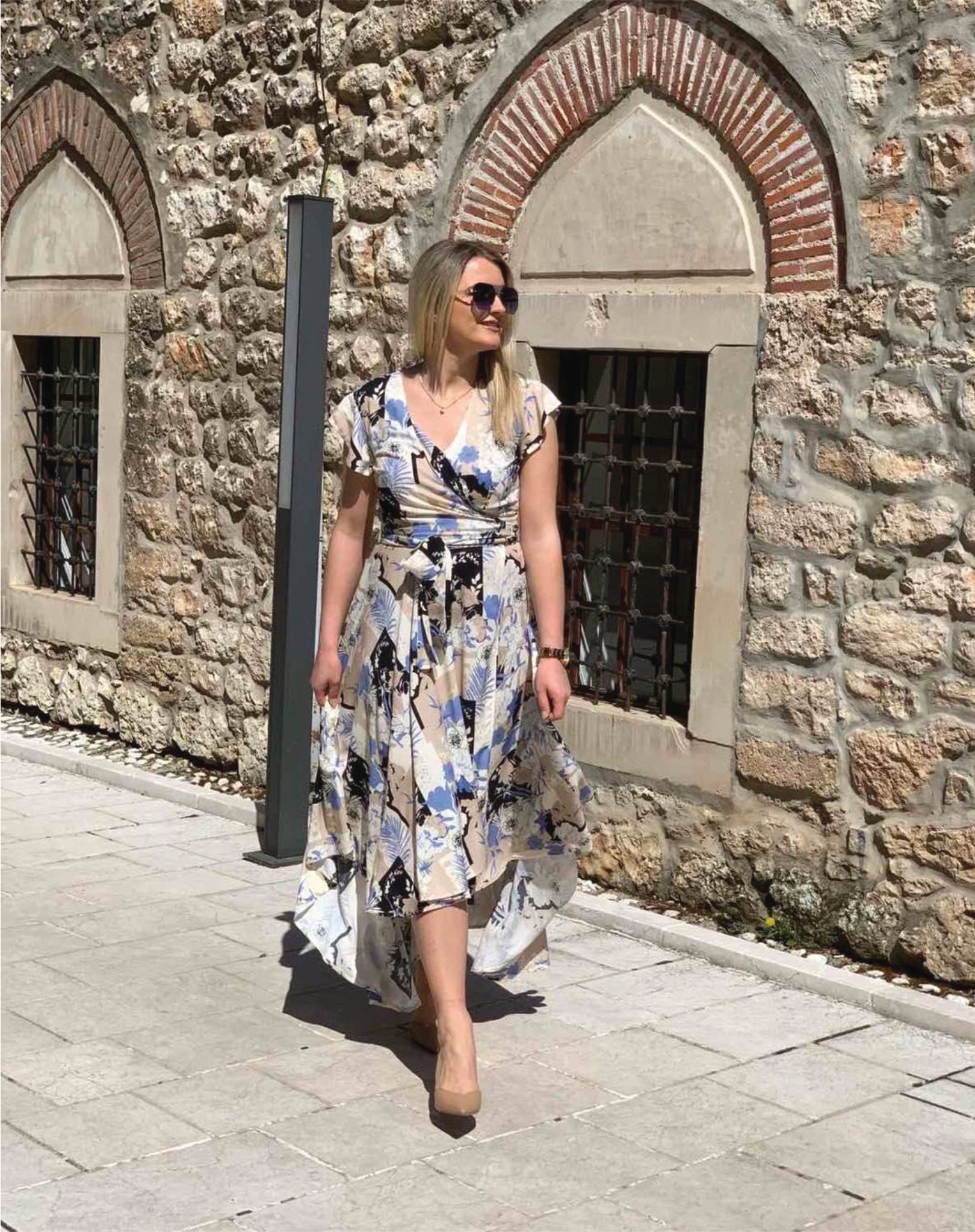Wrap Midi Dress "Danya" with floral print - ALLURE