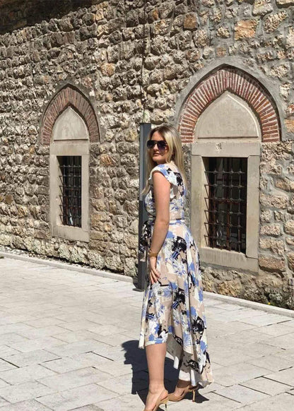 Wrap Midi Dress "Danya" with floral print - ALLURE